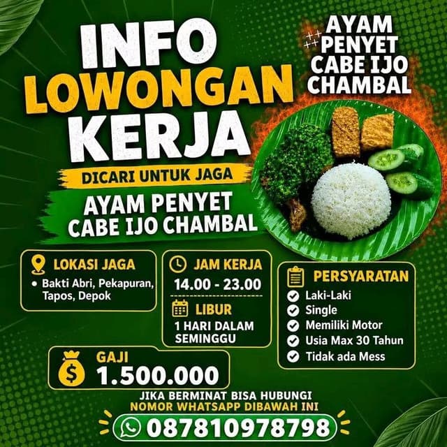 Ayam Penyet Cabe Ijo Chambal
